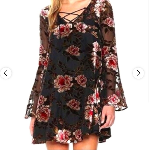 Cupcakes & Cashmere Valda Velvet Burnout Dress - Picture 4 of 4